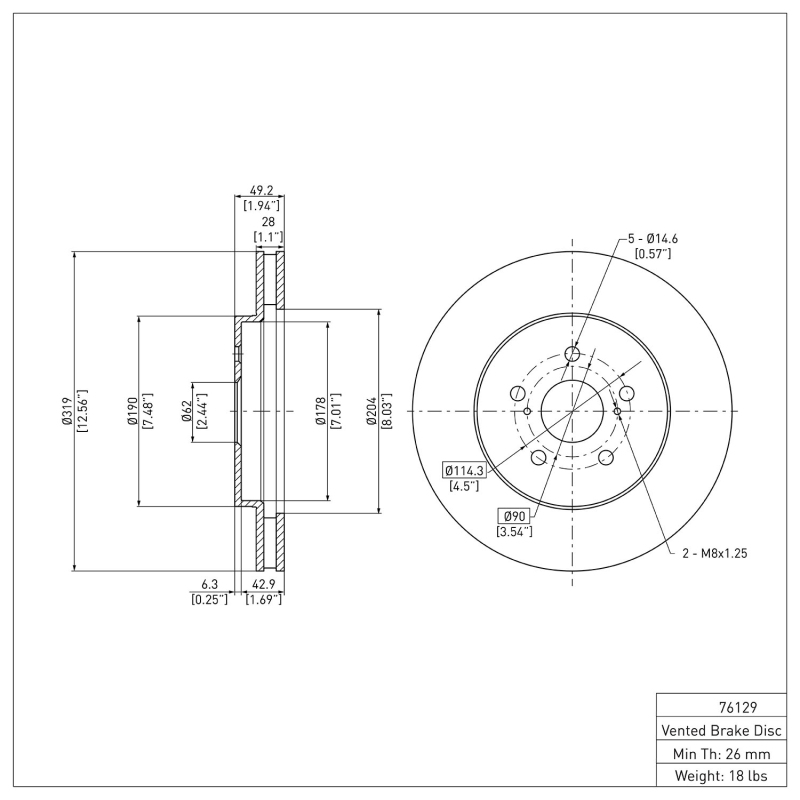 Picture of DFC 04-09 Lexus RX330 Front Brake Rotor