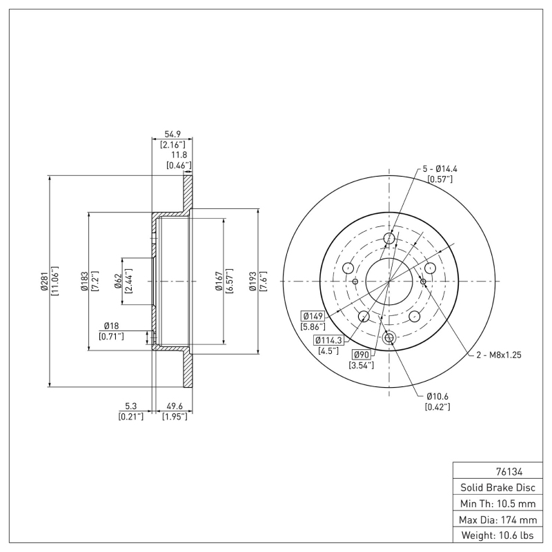 Picture of DFC 06-18 Lexus HS250H Rear Brake Rotor