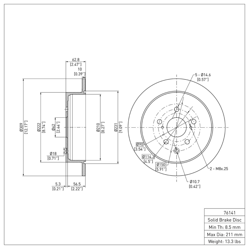 Picture of DFC 10-20 Lexus RX450h Rear Brake Rotor