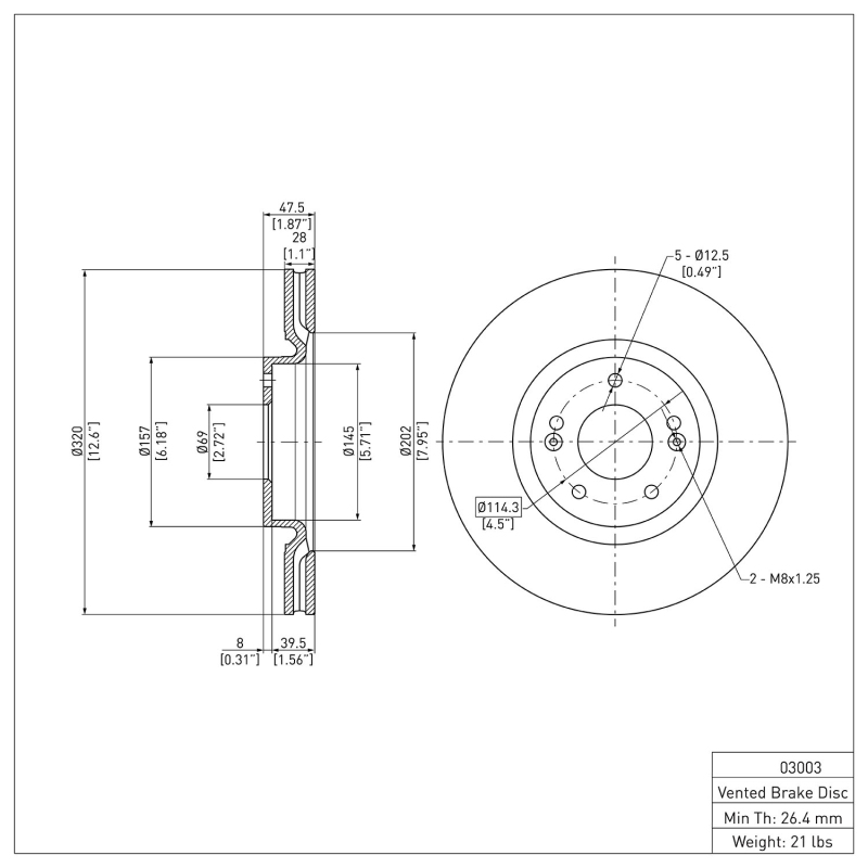 Picture of DFC 11-25 Hyundai Tucson Front GeoSPEC Coated Rotor