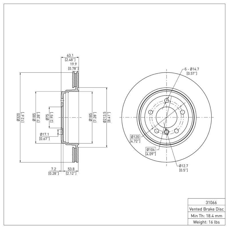 Picture of DFC 04-10 BMW 525I (USA/Canada) Rear GeoSPEC Coated Rotor