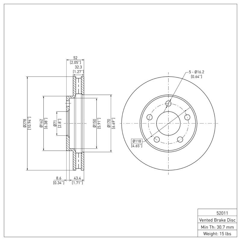 Picture of DFC 97-05 Buick Century Front GeoSPEC Coated Rotor