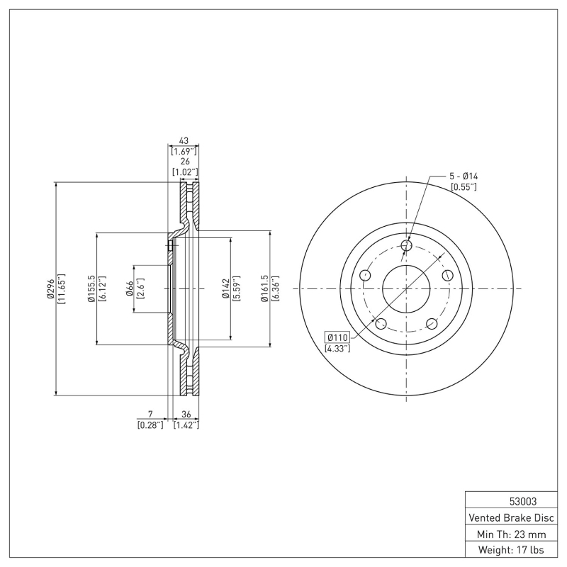 Picture of DFC 04-12 Chevrolet Malibu Front GeoSPEC Coated Rotor