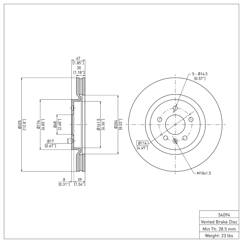 Picture of DFC 11-19 Ford Taurus (Excl SHO) Front GeoSPEC Coated Rotor