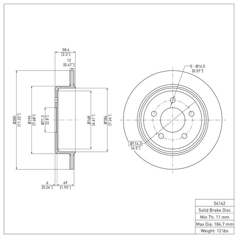 Picture of DFC 95-02 Ford Ranger (USA/Canada) Rear GeoSPEC Coated Rotor