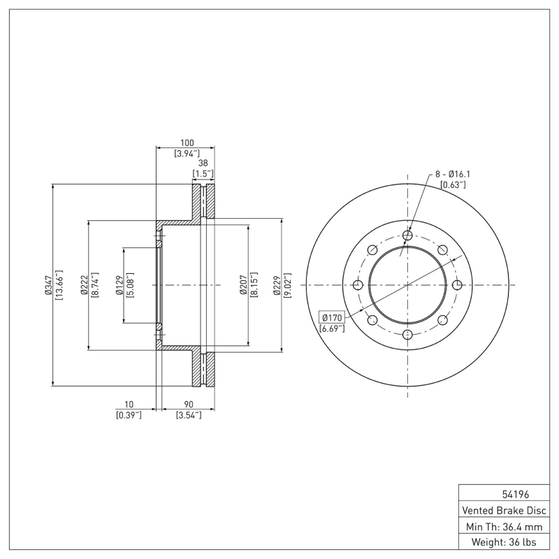 Picture of DFC 05-12 Ford F-450 Super Duty Front GeoSPEC Coated Rotor