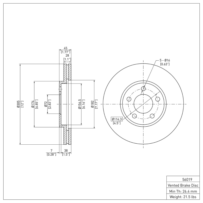 Picture of DFC 03-11 Ford Crown Victoria Front GeoSPEC Coated Rotor