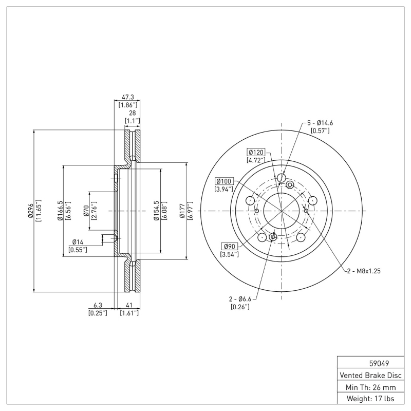 Picture of DFC 05-10 Honda Odyssey Front GeoSPEC Coated Rotor