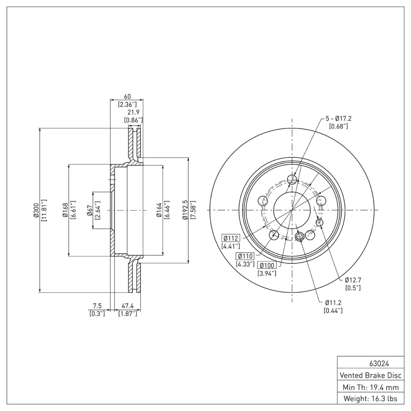 Picture of DFC 92-99 Mercedes-Benz CL500 Rear GeoSPEC Coated Rotor