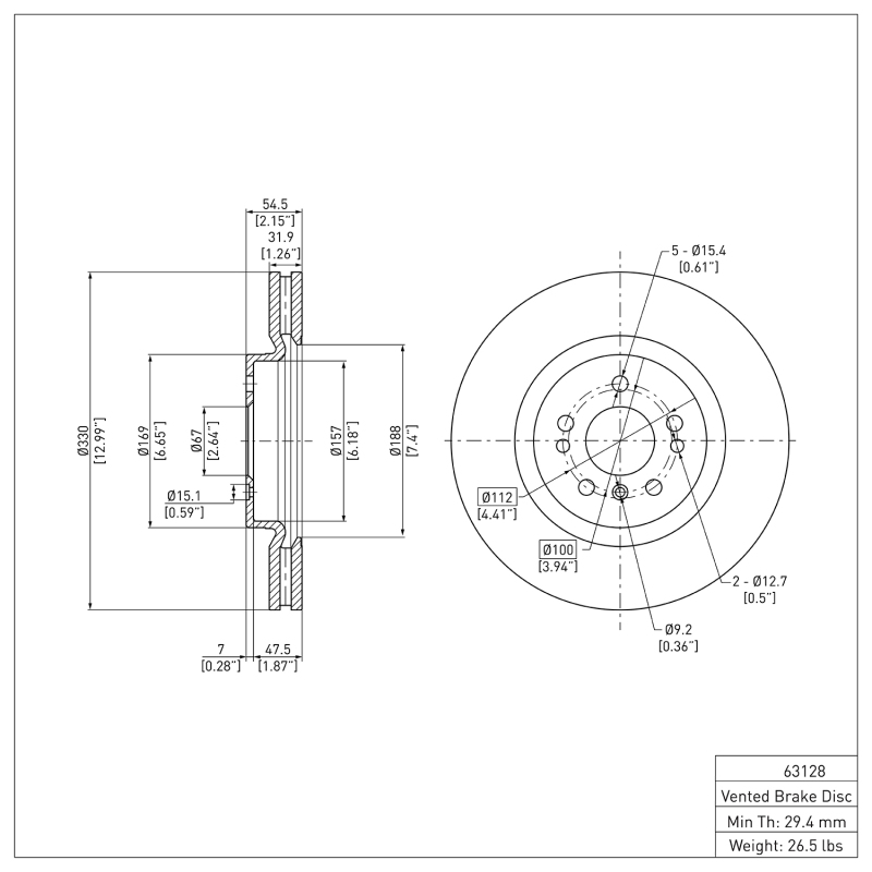 Picture of DFC 06-12 Mercedes-Benz R500 Front GeoSPEC Coated Rotor