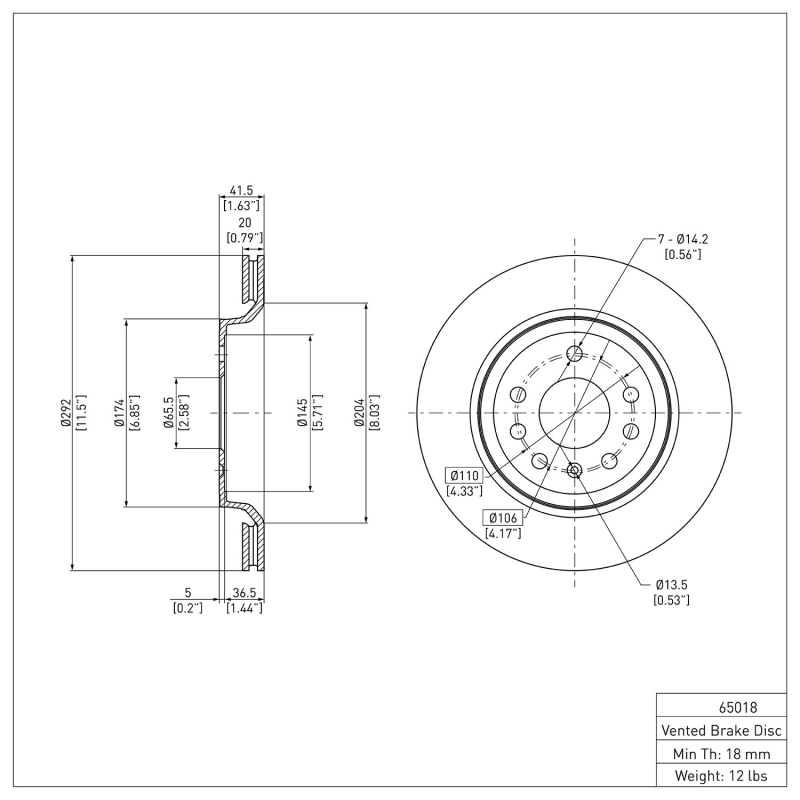 Picture of DFC 03-11 Cadillac BLS (Mexico) Rear GeoSPEC Coated Rotor