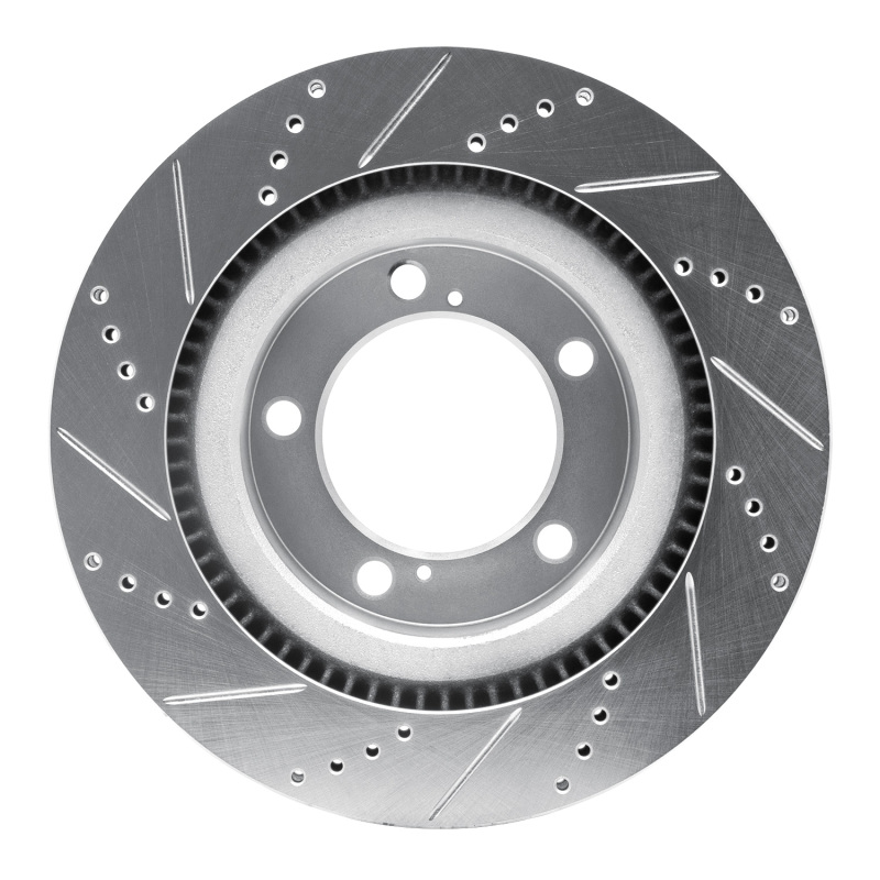 Picture of DFC 07-22 Lexus LX570 Front Right Drilled & Slotted Silver Brake Rotor