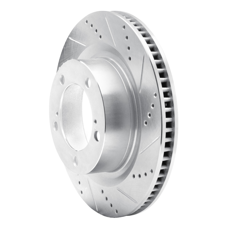 Picture of DFC 07-22 Lexus LX570 Front Right Drilled & Slotted Silver Brake Rotor