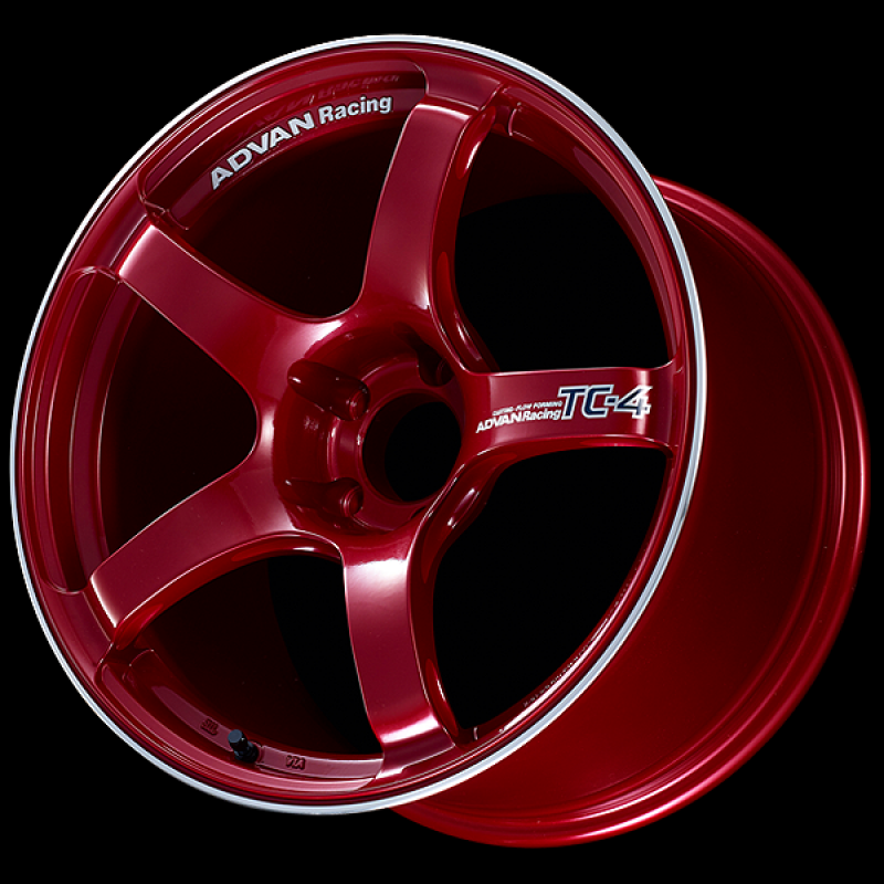 Picture of Advan TC4 18x7.5 / +42 Offset / 5x112 / 66.5mm Bore / Racing Candy Red and Ring