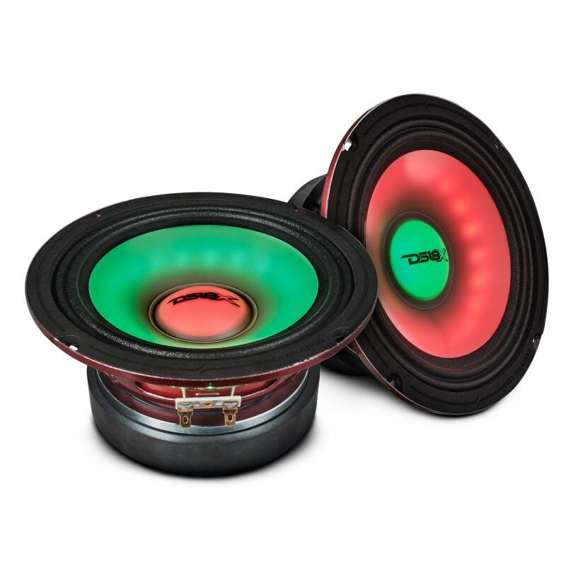 Picture of DS18 6.5in 250 Watts RMS 4ohm Mid Range Loudspeaker w/Translucent Dust Cap and Cone w/RGB LED Lights