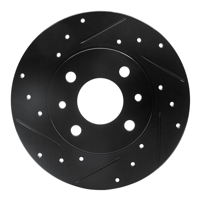 Picture of R1 2009-2019 Fiat 500 (Mexico) Rear Left Drilled & Slotted Black Brake Rotor