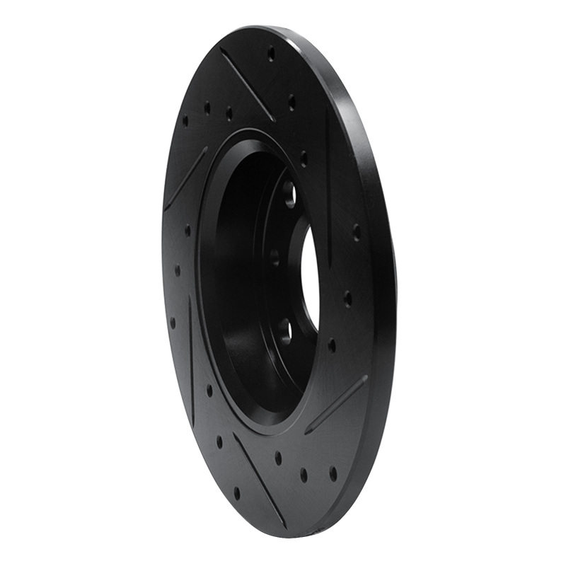 Picture of R1 2009-2019 Fiat 500 (Mexico) Rear Left Drilled & Slotted Black Brake Rotor