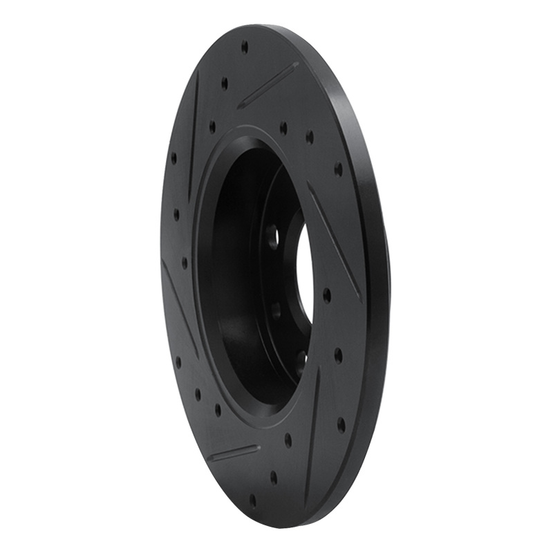 Picture of R1 2009-2019 Fiat 500 (USA/Canada) Rear Right Drilled & Slotted Black Brake Rotor