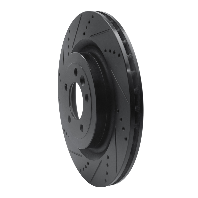 Picture of R1 2013-2025 Land Rover Defender 110 Rear Left Drilled & Slotted Black Brake Rotor