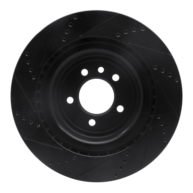 Picture of R1 2013-2025 Land Rover Defender 110 Rear Right Drilled & Slotted Black Brake Rotor