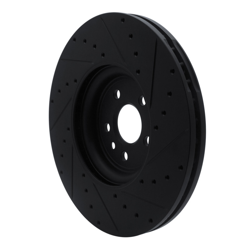 Picture of R1 2017-2020 Jaguar F-Pace Front Left Drilled & Slotted Black Brake Rotor