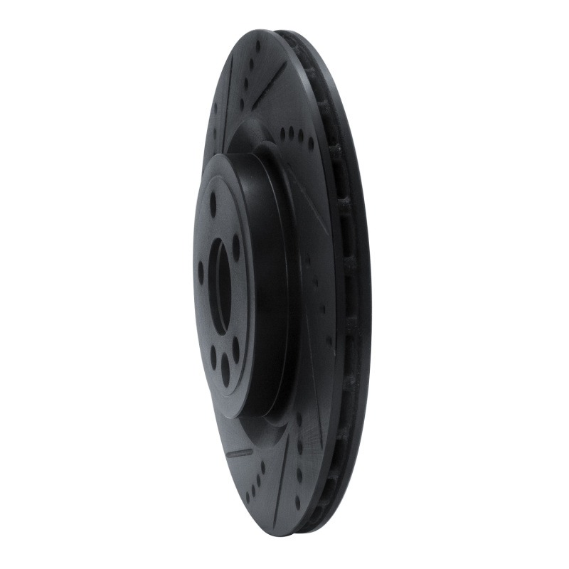 Picture of R1 2017-2020 Jaguar I-Pace Rear Left Drilled & Slotted Black Brake Rotor