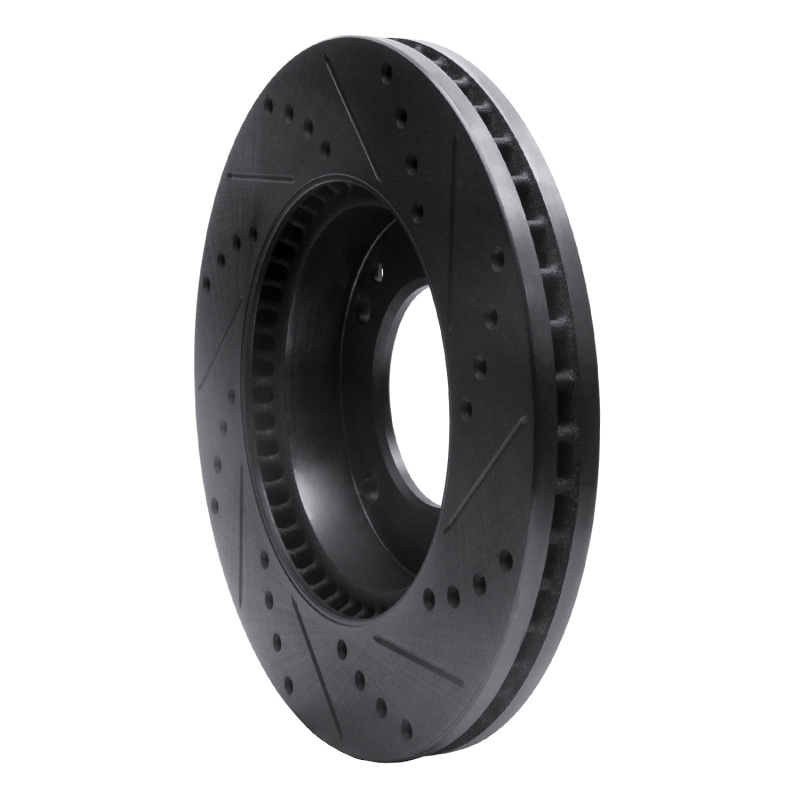 Picture of R1 2007-2009 Kia Sorento Front Left Drilled & Slotted Black Brake Rotor