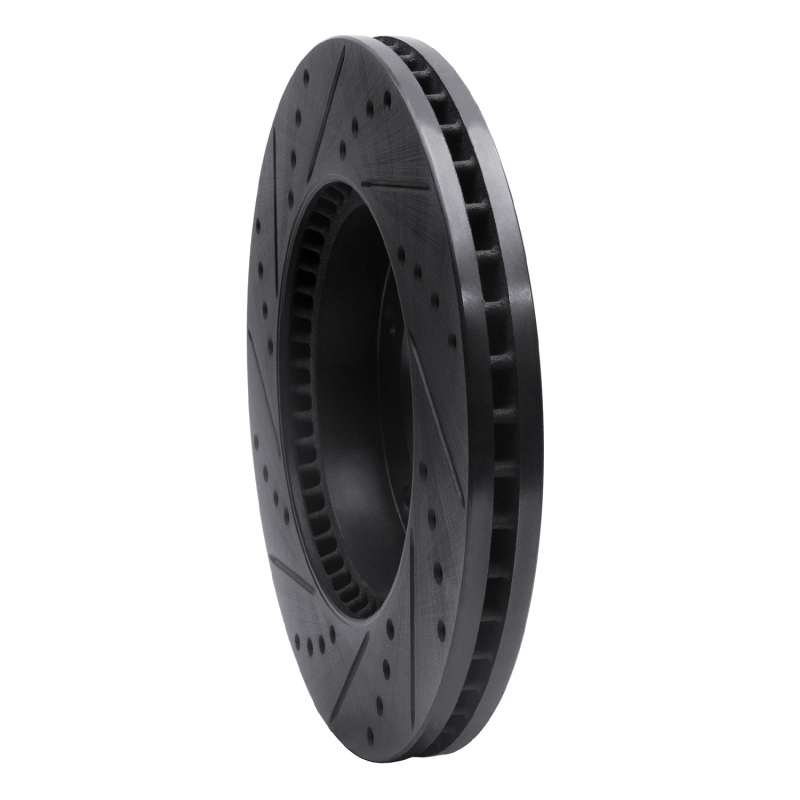 Picture of R1 2007-2009 Kia Sorento Front Right Drilled & Slotted Black Brake Rotor