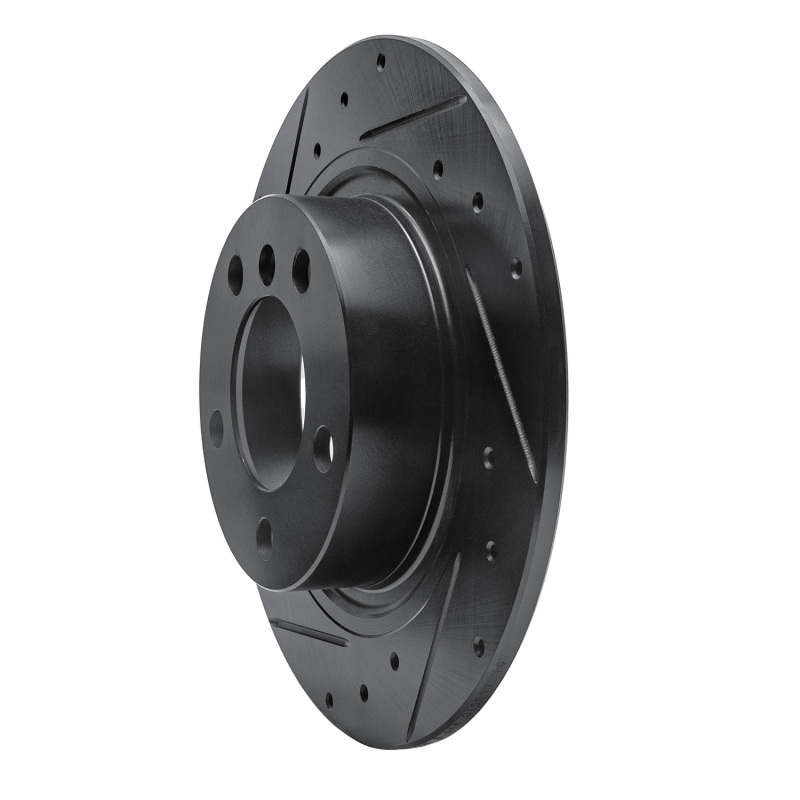 Picture of R1 2013-2016 Mini Cooper Paceman Rear Left Drilled & Slotted Black Brake Rotor