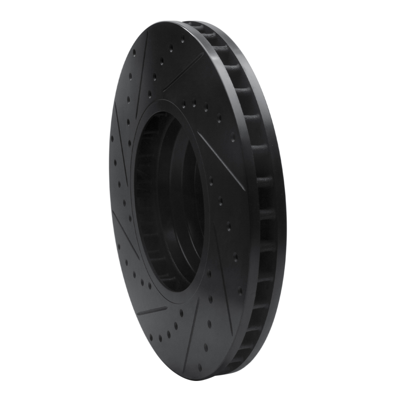 Picture of R1 2007-2008 BMW ALPINA B7 Front Right Drilled & Slotted Black Brake Rotor