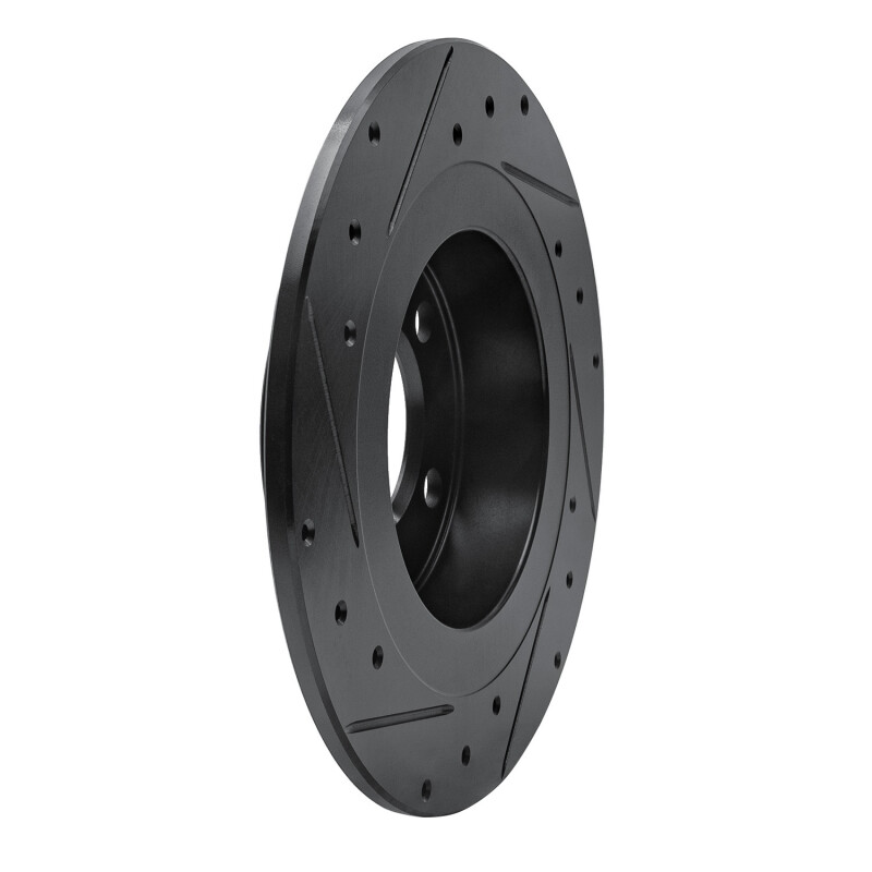 Picture of R1 2013-2016 Mini Cooper Countryman Rear Right Drilled & Slotted Black Brake Rotor