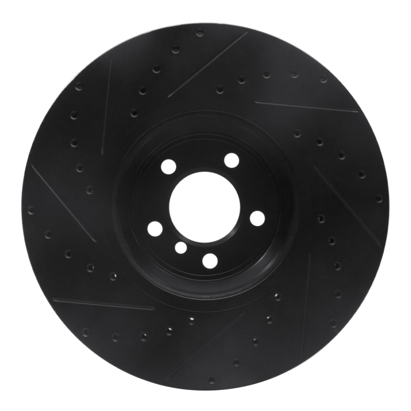 Picture of R1 2007-2008 BMW ALPINA B7 Front Right Drilled & Slotted Black Brake Rotor