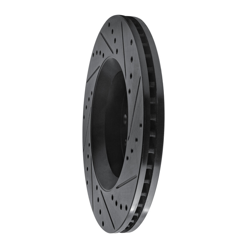 Picture of R1 2002-2018 Dodge Sprinter 2500 Rear Left Drilled & Slotted Black Brake Rotor
