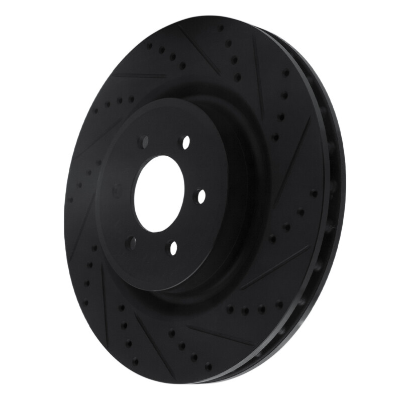 Picture of R1 2003-2017 Dodge Viper Front Right Drilled & Slotted Black Brake Rotor