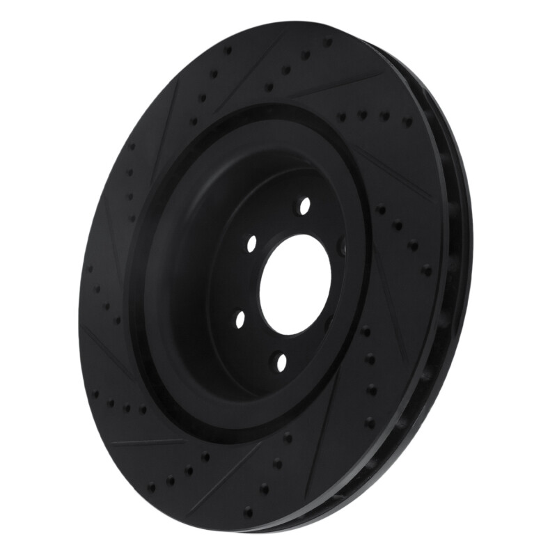 Picture of R1 2003-2017 Dodge Viper Front Right Drilled & Slotted Black Brake Rotor