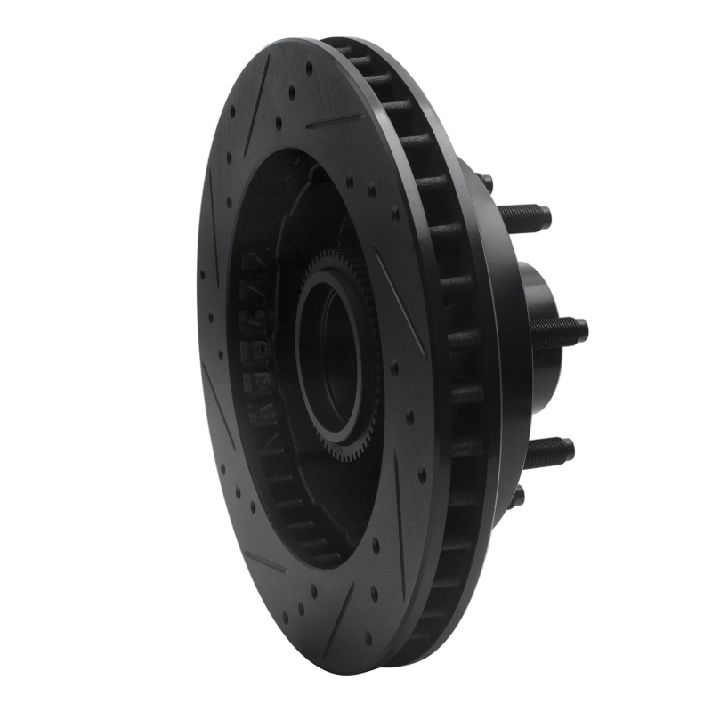 Picture of R1 1994-1999 Dodge Ram 2500 Front Right Drilled & Slotted Black Brake Rotor