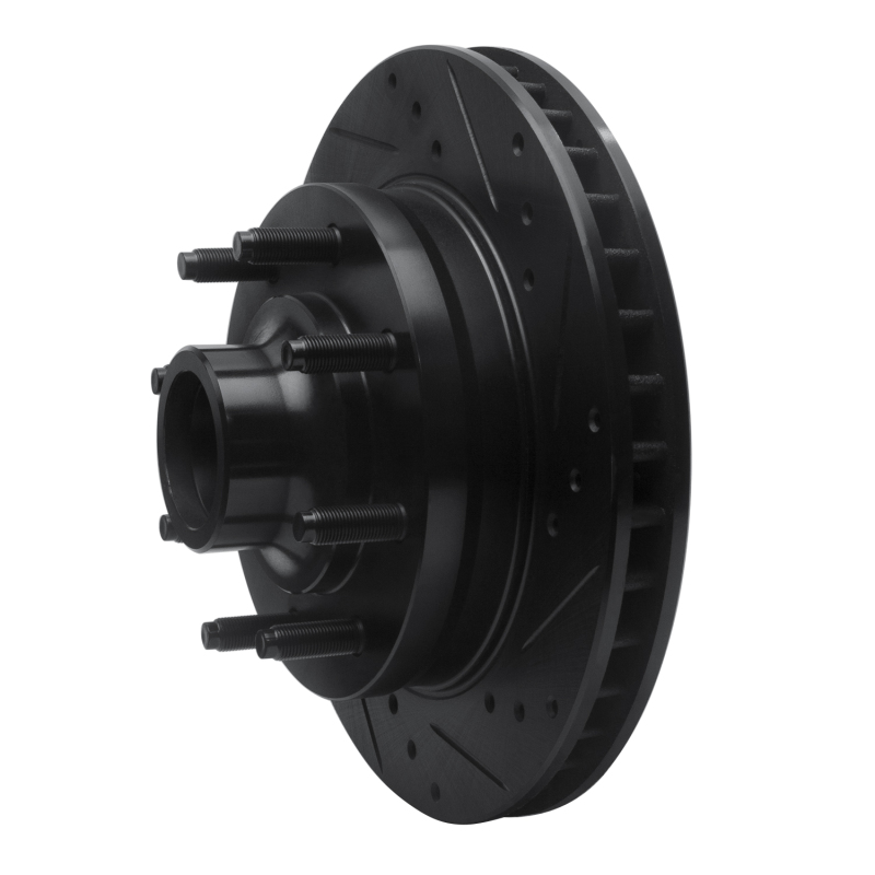 Picture of R1 1994-1999 Dodge Ram 2500 Front Right Drilled & Slotted Black Brake Rotor