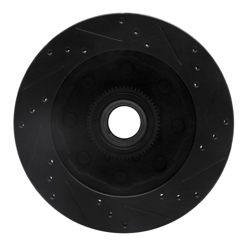 Picture of R1 1994-1999 Dodge Ram 2500 Front Left Drilled & Slotted Black Brake Rotor