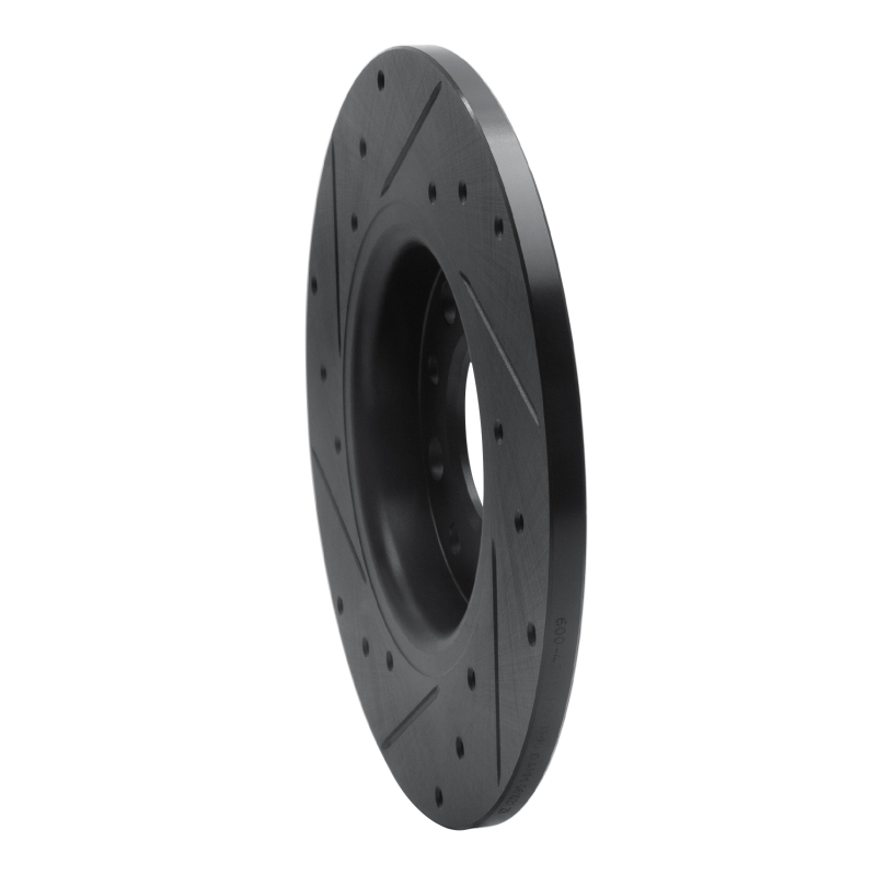 Picture of R1 2014-2022 Chrysler 200 Rear Right Drilled & Slotted Black Brake Rotor