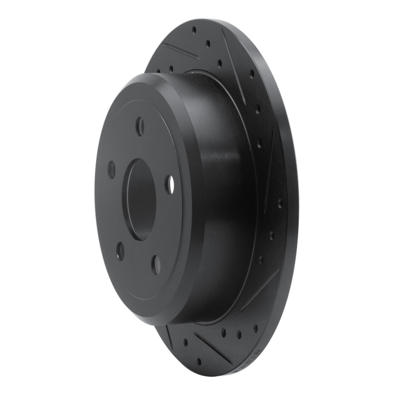 Picture of R1 2007-2018 Jeep Wrangler Rear Right Drilled & Slotted Black Brake Rotor