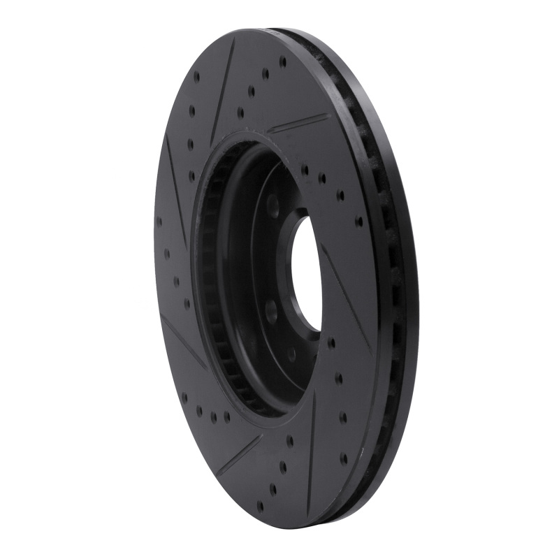 Picture of R1 2011-2025 Buick LaCrosse Front Right Drilled & Slotted Black Brake Rotor