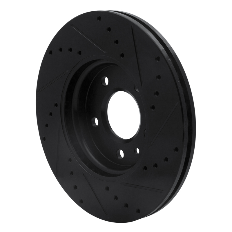 Picture of R1 2011-2025 Buick Encore GX Front Left Drilled & Slotted Black Brake Rotor