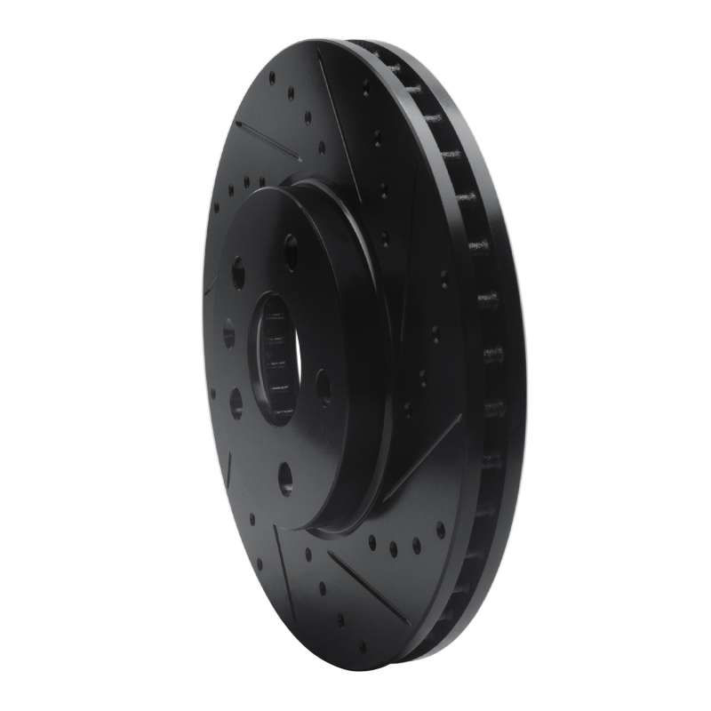 Picture of R1 2008-2014 Cadillac CTS Front Right Drilled & Slotted Black Brake Rotor