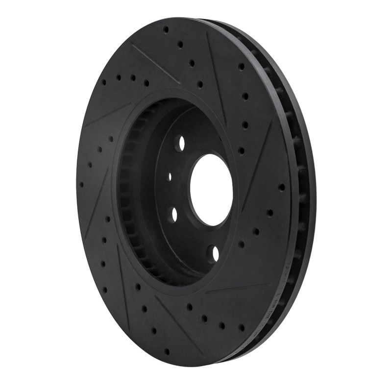 Picture of R1 2008-2014 Cadillac CTS Front Left Drilled & Slotted Black Brake Rotor