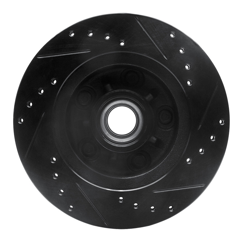 Picture of R1 1978-1990 Buick Estate Wagon Front Left Drilled & Slotted Black Brake Rotor