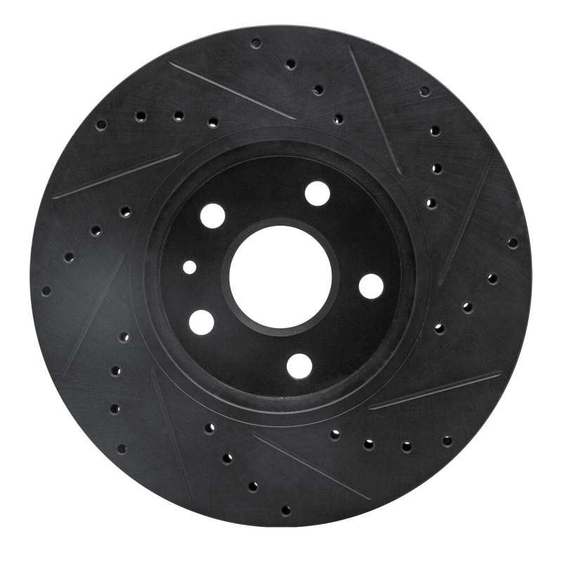 Picture of R1 2008-2014 Cadillac CTS Front Left Drilled & Slotted Black Brake Rotor