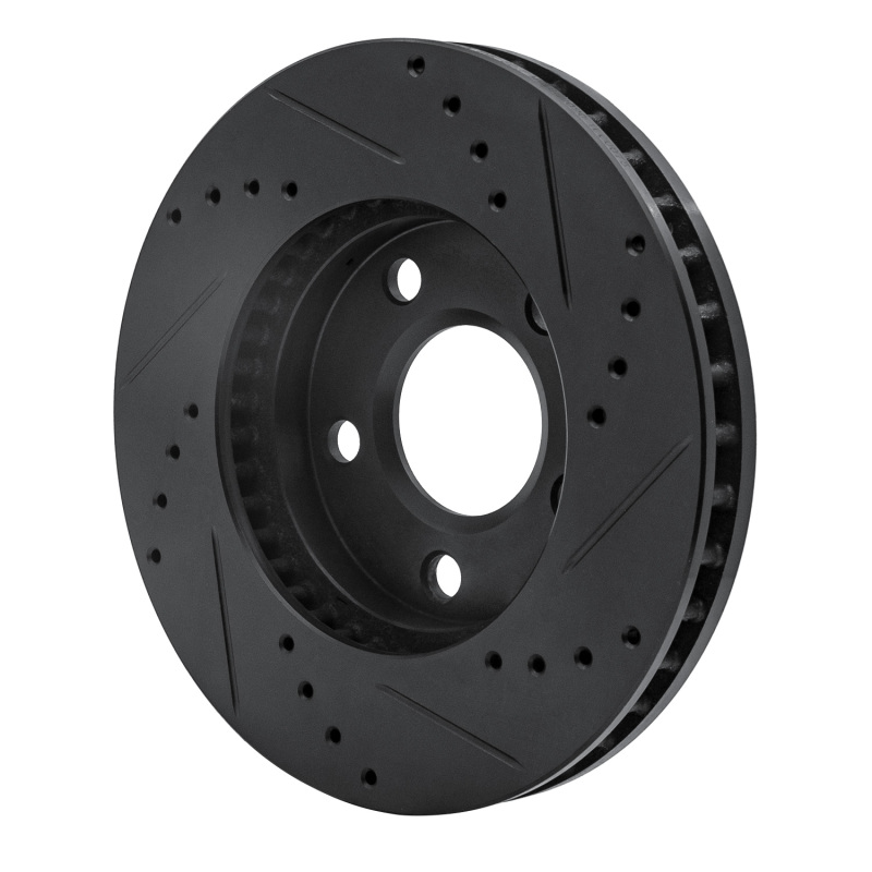 Picture of R1 1990-1997 Buick LeSabre Front Left Drilled & Slotted Black Brake Rotor