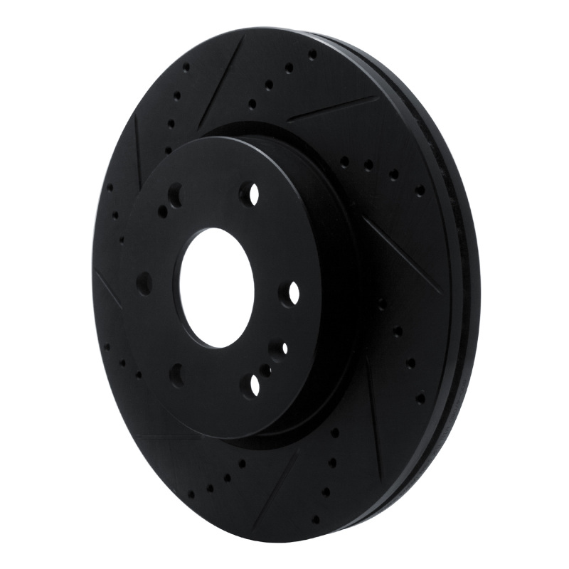 Picture of R1 2019-2026 Cadillac Escalade ESV Front Left Drilled & Slotted Black Brake Rotor