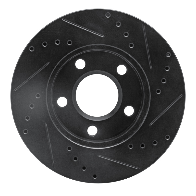 Picture of R1 1990-1997 Buick LeSabre Front Left Drilled & Slotted Black Brake Rotor