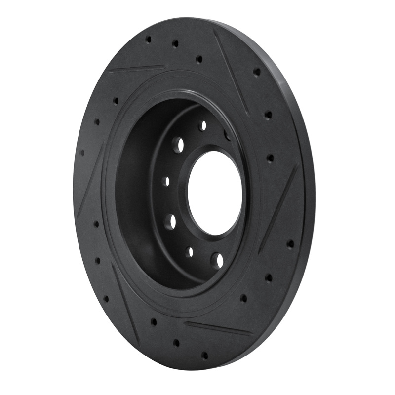 Picture of R1 2016-2025 Buick Envista Rear Left Drilled & Slotted Black Brake Rotor